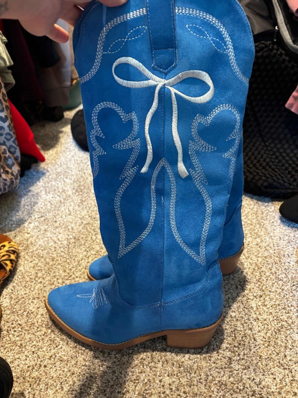 Pink Lily and Krista Horton Blue cowgirl boots